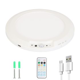 1Pack Magnetic Flush Ceiling Light Rechargeable Motion Sensor Ceiling Light Wireless Ceiling Light With Timer Remote Stepless Dimmable For Closet Stai