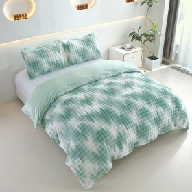 Faux Rabbit Fur Duvet Cover Set With Reversible Camo & Gradient Boho Design, Ultra Soft Hypoallergenic Plush Luxury Bedding, Includes 1 Duvet Cover An