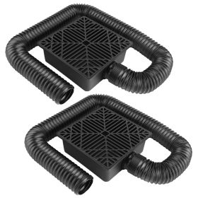 2Pcs Gutter Downspout Extension Low Profile No Deep Digging Catch Basin Downspout Extender With 4.9FT Flexible Extendable Hose For House Foundation Pr