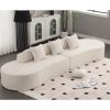 [NEW ARRIVED] [VIDEO PROVIDED] Modern curved combination sofa, terrycloth fabric sofa, minimalist sofa in living room, apartment, no assembly required