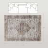 HOMCOM 5x7 Area Rug, Vintage Machine Washable Rug, Non-Slip Floor Carpet for Living Room, Bedroom, Dining Room, Tan