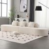 [NEW ARRIVED] [VIDEO PROVIDED] Modern curved combination sofa, terrycloth fabric sofa, minimalist sofa in living room, apartment, no assembly required