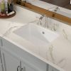 20.63-inch Undermount White Single Bowl Rectangular Vanity Ceramic Bathroom Sink Lavatory Wash Hand Basin with Over Flow Drain