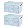 2Pcs 56L Collapsible Storage Bins With Dustproof Lid Waterproof Interior Bag Handle Stackable Storage Box Container Utility Organizer Crate For Campin