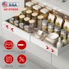 Expandable Pull out Cabinet Organizer Slide out Drawers Roll out Sliding Storage Self Carbon Steel with 12.2-20.5in Extendable Width 17lbs Max Load