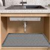 Silicone Under Sink Mat for Cabinet 34x22" Sink Cabinet Protector Mat Kitchen Bathroom Cabinet Liner with Drain Hole Hold Up to 3 Callons Liquid