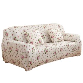 Sofa Cover Printed Stretch Sofa Furniture Cover Soft Sofa Slipcover Polyester Furniture Protector Cover (Option: EuroPink_3S)