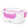 Electric Heating Lunch Box Food Heater Container Travel Thermal Bento Box Portable Food Warmer w/ 2 Removable Compartments 1 Free Spoon 1L