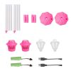 2Pack 3 In 1 Standing Bubble Machines with Colorful Lights and Music Rechargeable Bubble Maker Stands with 2 Modes 3 Adjustable Height for Party Weddi