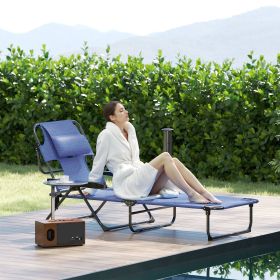 Folding Lounge Chair W Reclining Back, Gray (Option: Gray)