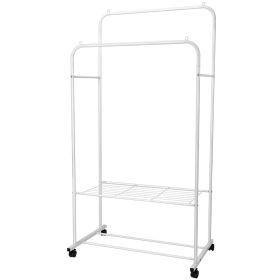Garment Hanging Rack Clothing Hanging Rail Pillow Shoe Display Organizer Stand Rolling Wheel Clothes Organizer (Option: GPCT)