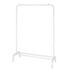 33lbs Loading Garment Racks Freestanding Clothing Racks Clothes Rack Stands Organizer with Bottom Shelf for Dormitory Home (Option: White)