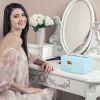 2-Layer Jewelry Box for Women Girls Lockable Leather Jewelry Organizer Jewelry Travel Case for Rings Earrings Necklaces Bracelets