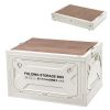 Folding Storage Bin Camping Collapsible Organizer Box Stackable Grocery Container Shelf Baskets with Cutting Board Top Lid 4 Side Lockable Doors Wheel