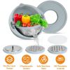 Multifunctional Mixing Bowl with Lid Set 3 Replaceable Graters Food Strainer and Colander Fruit Vegetable Washing Basket Stainless Steel