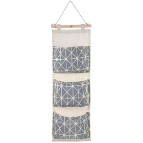 Wall Mounted Storage Bag Door Closet Hanging Storage Bag Organizer Waterproof 3 Pockets Pouch (Option: Grey)
