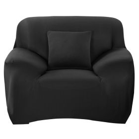 Sofa Cover Printed Stretch Sofa Furniture Cover Soft Sofa Slipcover Polyester Furniture Protector Cover (Option: BLK_1S)