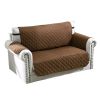 Reversible Sofa Cover Chair Loveseat Couch Slipcover Microfiber Cushion Furniture Protector Shield Water-Resistant w/ Elastic Strap for Kids Pet Dog C