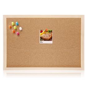 Notice Cork Board Double Sided Bulletin Board w/ Wood Frame Pushpin Hangers Hemp Rope for School Home Office Shop (Option: 60_45)