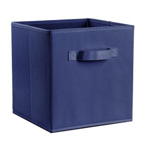 iMounTEK 4 Pack Foldable Storage Cube Bins Cloths Closet Space Organizer Basket Shelves Box for Clothes Toys Books Cabinet (Option: Blue)