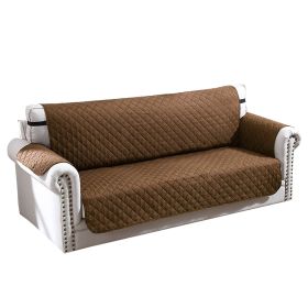 Reversible Sofa Cover Chair Loveseat Couch Microfiber Slipcover Cushion Furniture Protector Shield Water-Resistant w/ Elastic Strap for Kids Pet Dog C (Option: 3S_Chocolate)