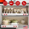 Expandable Pull out Cabinet Organizer Slide out Drawers Roll out Sliding Storage Self Carbon Steel with 12.2-20.5in Extendable Width 17lbs Max Load
