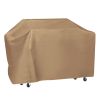 57-inch BBQ Grill Cover Weather Resistant Outdoor Barbeque Grill Covers UV Resistant w/ PU Coating Adjustable Strap Fasteners for Charcoal Gas Electri