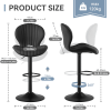 Bar Stools Set of 2 Modern Swivel Bar Chairs, Barstools Counter Height with High Backrest, Easy 3-5 Minute Assembly for Bar, Kitchen, Dining Room