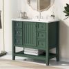 36" Bathroom Vanity with Sink Combo, One Cabinet and Three Drawers, Solid Wood and MDF Board