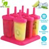 6Pcs Popsicle Molds Reusable Ice Cream DIY Ice Pop Maker Ice Bar Maker Plastic Popsicle Mold For Homemade Iced Snacks
