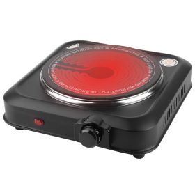 1000W Electric Infrared Single Burner Portable Heating Hot Plate Stove Countertop RV Hotplate with 7.5” Glass Cooktop Stepless Temperature Adjustments (Option: GPCT)