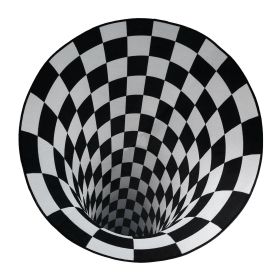 3D Visual Floor Area Mat Anti-slip Illusion Rug Doormat Round Living Room Carpet Mat (Option: 80cm)